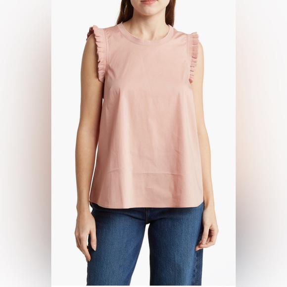 NWT DR2 by Daniel Rainn Ruffle Cotton Tank Sz XL - Picture 1 of 3